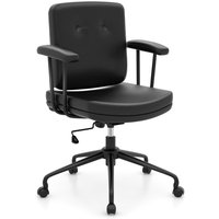 Home Office Chair Swivel Computer Chair Adjustable Height & Wheels Dark
