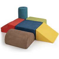 Gymax 6 PCS Baby Climbing Blocks Chenille Soft Play Structure With Handles