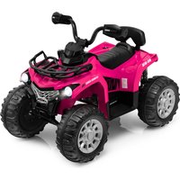 Gymax 4-Wheel ATV 12V Kids Electric Ride On Quad Vehicle With Music Headlight in Pink