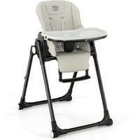 Gymax 4-in-1 Nursery High Chair Folding Feeding Chair With Footrest in Grey