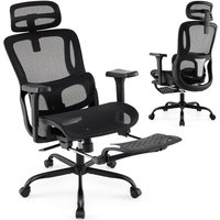 Gymax Ergonomic Office Chair Swivel Computer Desk Chair-Black in Black