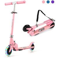 Gymax Folding Scooter Portable Lightweight 2-Wheel Kick Scooter in Pink