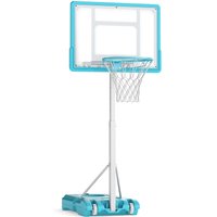 Gymax Poolside Basketball Hoop 143-171 cm Adjustable Height Basketball Goal in Blue