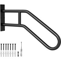 Gymax Handrail for Outdoor Steps U-Shape Safety Stair Railing for 1-3 Steps in Black