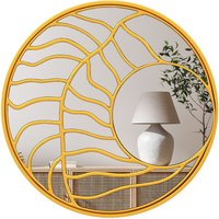 Gymax Gold Wall Mirror 80 cm Large Round Wall Decorative Mirror-Gold