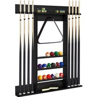 Billiards Pool Cue Rack Pine Wooden Wall Mounted Billiard Stick Holder