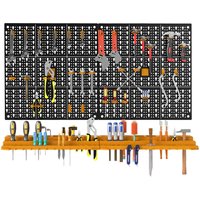 Gymax Garage Tool Storage DIY Storage Wall Mount System With 50 Hooks in Yellow