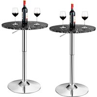 Costway 2Pcs Modern Bar Table Multifunctional Round Pub Table in Black