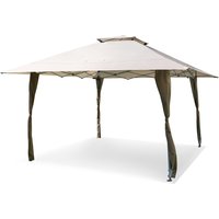 Costway 395 x 395 cm Pop up Canopy Tent Outdoor Easy Setup Gazebo in Beige