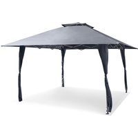Costway 395 x 395 cm Pop up Canopy Tent Outdoor Easy Setup Gazebo in Grey