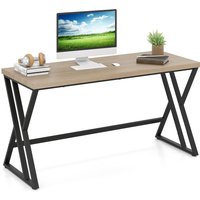 Costway 150 CM Computer Desk Large Industrial Office Desk in Grey