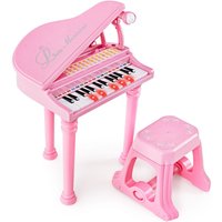Costway 31 Keys Kids Piano Keyboard Electronic Musical Piano w/ Microphone in Pink