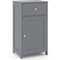 Costway Single Door Bathroom Cabinet Stable & Safe Bathroom Organizer in Grey