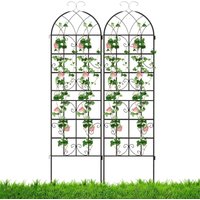Costway Metal Garden Trellis Climbing Plants 2 Pack Fence 180cm Trellis Panels in Black