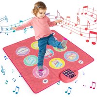 Costway Fun Dance Mat Kids Dance Pad Game Toy with 9 Keyboard Sounds in Light Pink