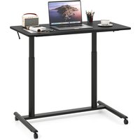 Costway Mobile Standing Desk C-Shaped Sit Stand Desk w/Adjustable Height in Black