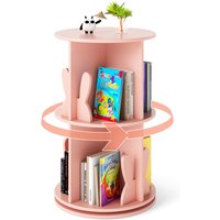 Rotating Bookshelf 2 Tier 360° Revolving Display Storage Rack