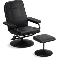 Costway Reclining Chair 360°Swivel Recliner with Adjustable Backrest in Black