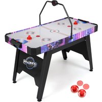 Costway 144 CM Air Hockey Table w/ 2 Pucks & 2 Pushers & Digital Scoreboard in White