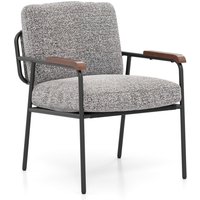 Costway Accent Chair Living Room Chair with Wide Cushioned Seat in Grey