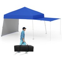 Costway 14 x 9.2 FT Outdoor Pop up Canopy Tent Easy Setup Sun Shelter in Blue