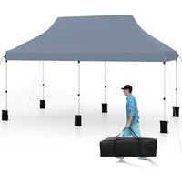 Costway 3 x 6M Pop-up Canopy Tent Height Adjustable Gazebo w/ Carry Bag in Grey