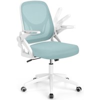 Gymax Office Chair Swivel Mesh Desk Chair Adjustable Height Filp-up Arms in Navy