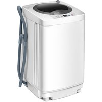 Gymax Portable Full-Automatic Washing Machine Top Load 2 in 1 Laundry Washer in White