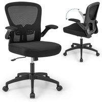 Costway Ergonomic Office Chair Adjustable Swivel Mesh Task Rocking Chair in Black