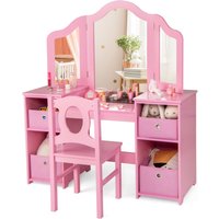 Vanity Desk & Chair 2 1 Makeup Pretend Play Table