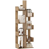 Costway 8-Tier Bookcase Multipurpose Bookshelf Freestanding Bookcase in Natural