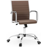 Costway Office Chair Height Adjustable Conference Room Chair in Brown