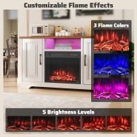 Costway 20" Electric Fireplace Insert 750W/1500W Fireplace Heater w/9H Timer in Black