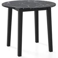 Costway Round Dining Table 35" Kitchen Table w/ Rubber Wood Legs in Black