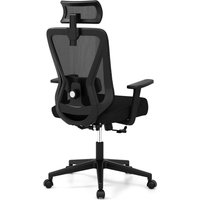 Gymax Mesh Ergonomic Office Chair Swivel Adjustable Task Chair Rocking Back in Black