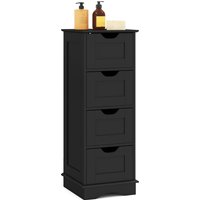 Freestanding 4 Drawer Narrow Storage Cupboard Bathroom Floor Cabinet