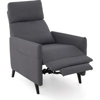 Gymax Recliner Chair Linen Fabric Reclining Push Back Armchair-Grey in Dark Grey