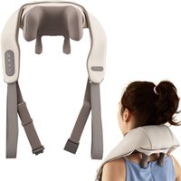Gymax Neck Shoulder Massager 4D Deep Tissue Shiatsu Massage Machine in Beige