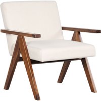 Costway Modern Accent Chair Linen Fabric Armchair w/ Padded Cushion in Beige