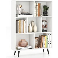 Costway 7-Cube Bookcase Mid Century Modern Storage Organizer in White