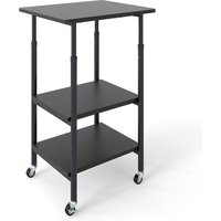 Costway Height Adjustable Printer Stand 3-Tier Printer Cart with Storage in Black