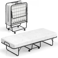 Rollaway Guest Bed Memory Foam Mattress Metal Frame