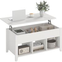 Gymax Lift Up Coffee Table Rising Center Table Accent Table With Lift Top in White