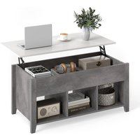Gymax Lift Up Coffee Table Rising Center Table Accent Table With Lift Top in Grey