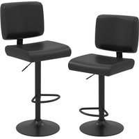 Gymax Bar Stools Set of 2 Modern Swivel Bar Chairs With Adjustable Height in Black | Size: 2 Pack