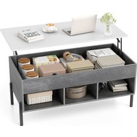 Gymax Lift-top Coffee Table Central Table With Component & Metal Legs in Grey