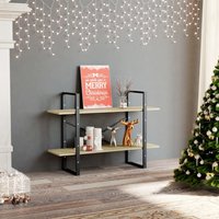 Berkfield Home 2-Tier Book Cabinet Sonoma Oak 100x30x70 cm Engineered Wood in Brown | Size: 100 x 30 x 70 cm
