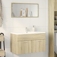 Berkfield Home Sink Cabinet Sonoma Oak 80x38.5x46 cm Engineered Wood in Brown
