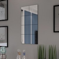 Berkfield Home Frameless Mirror Tiles Glass 8 pcs 20.5 cm in Silver