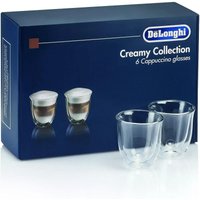 DELONGHI De'Longhi DLSC301 Double Walled Cappuccino Glasses Pack of 6 Clear